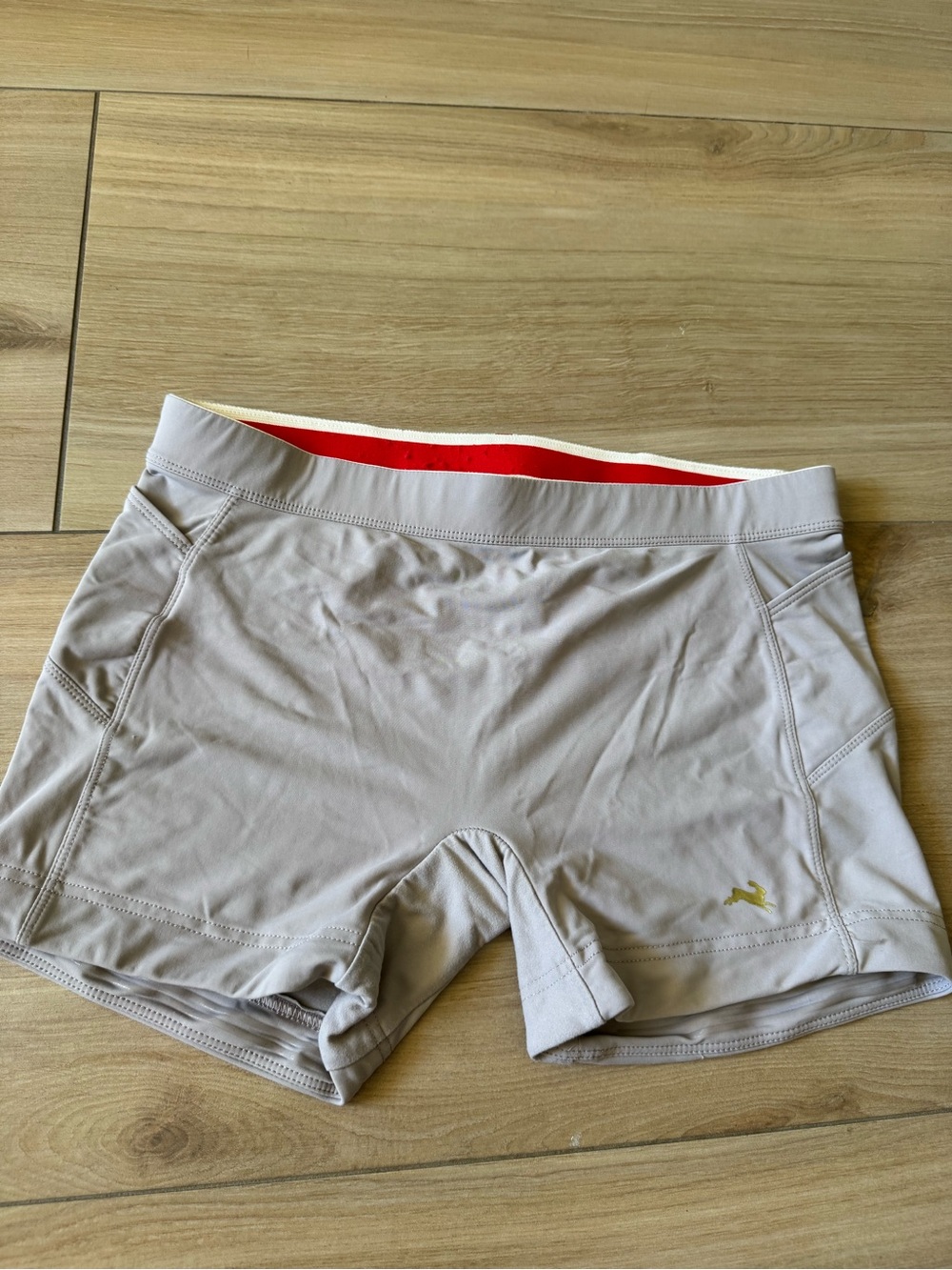 Tracksmith Women's Lane Five Shorts in Light Gray